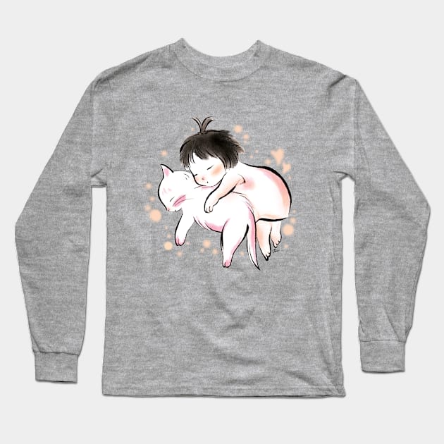 Day dream with cat Long Sleeve T-Shirt by juliewu